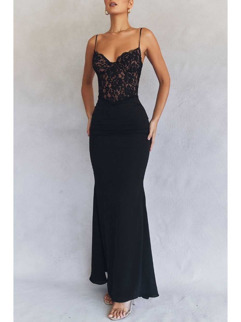 NEW House of CB Cara Maxi Dress Black Large+ XL with Plus Cup